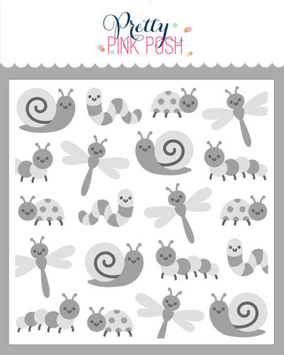 Pretty Pink Posh - Stencils - Layered Bugs