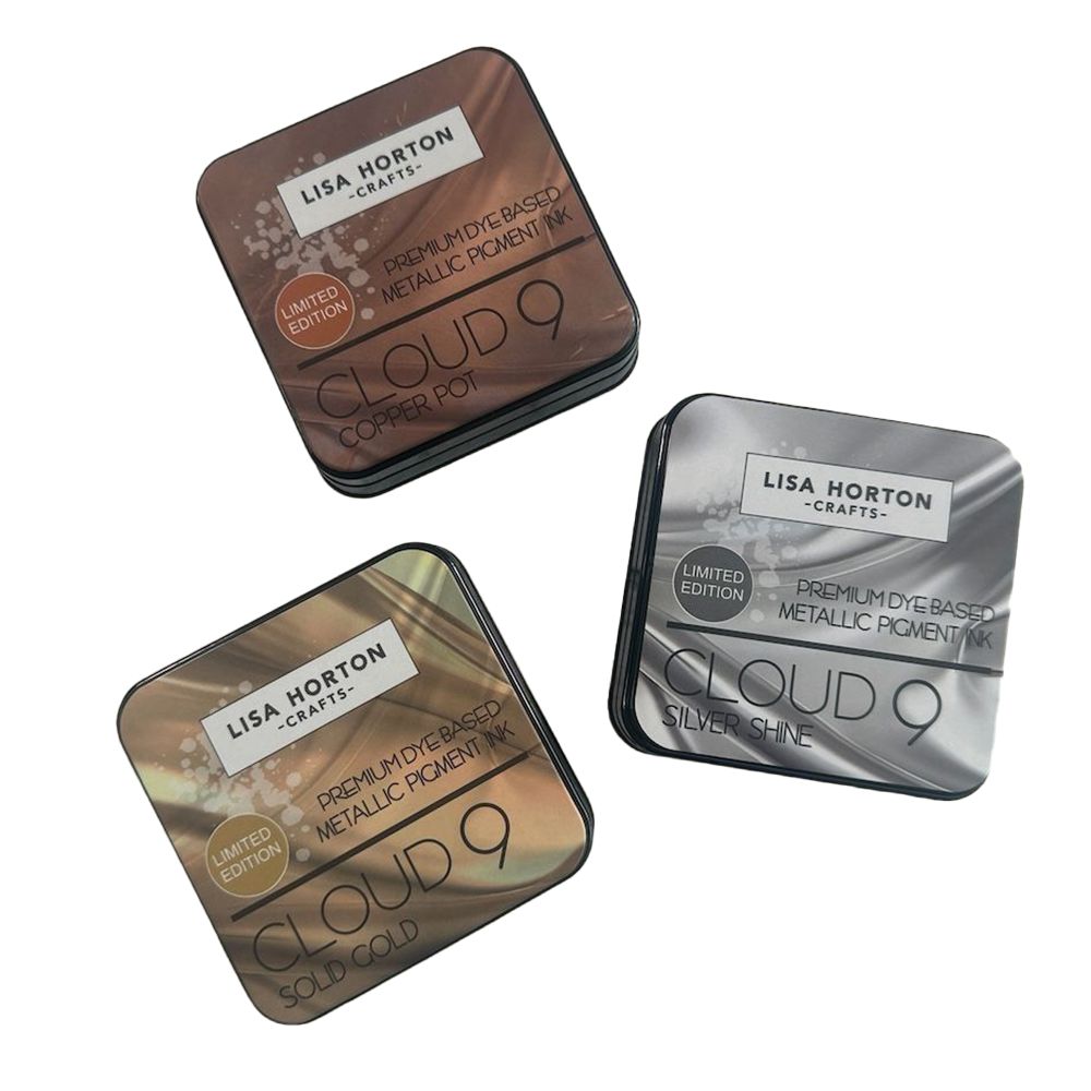 Lisa Horton Crafts - Cloud 9 Metallic Ink Pad - Limited Edition 3 Pack - Silver, Gold, Copper-ScrapbookPal