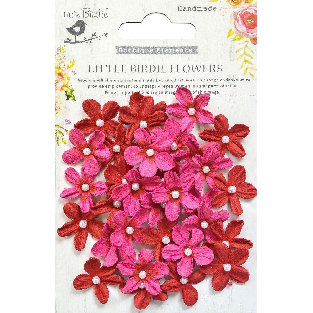 Little Birdie - Pearl Petite Paper Flowers - Candy Mix-ScrapbookPal