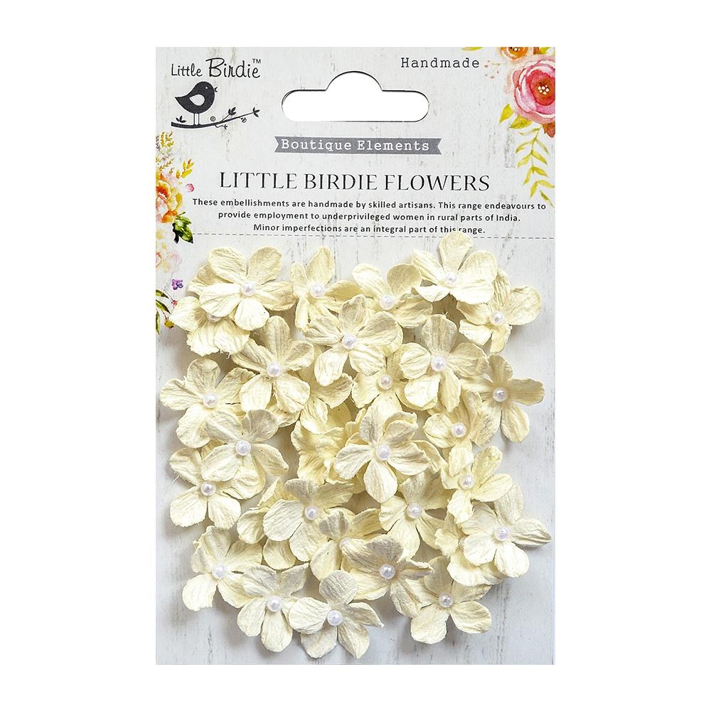 Little Birdie - Pearl Petite Paper Flowers - Moon Light-ScrapbookPal