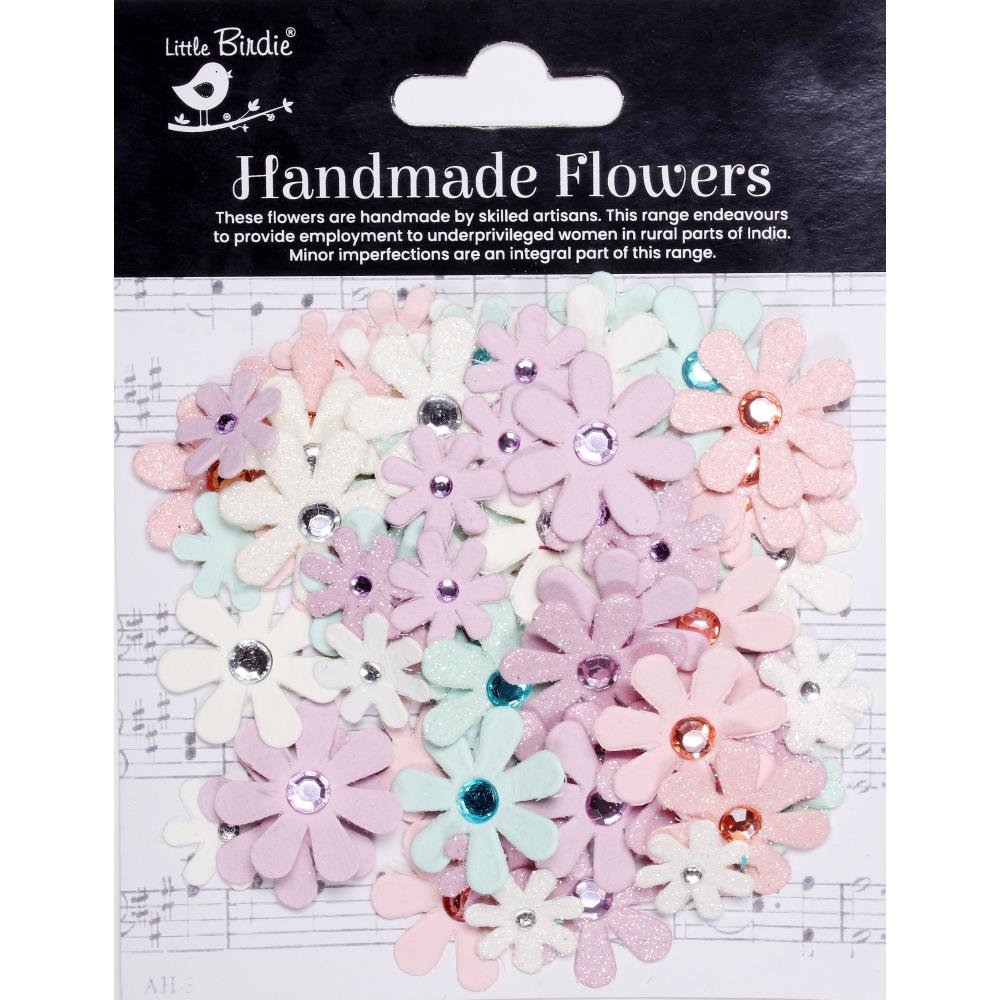 Little Birdie - Sparkle Florettes Paper Flowers - Fairy Garden-ScrapbookPal