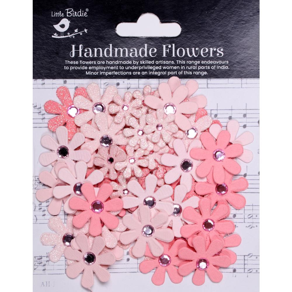 Little Birdie - Sparkle Florettes Paper Flowers - Pink Passion-ScrapbookPal