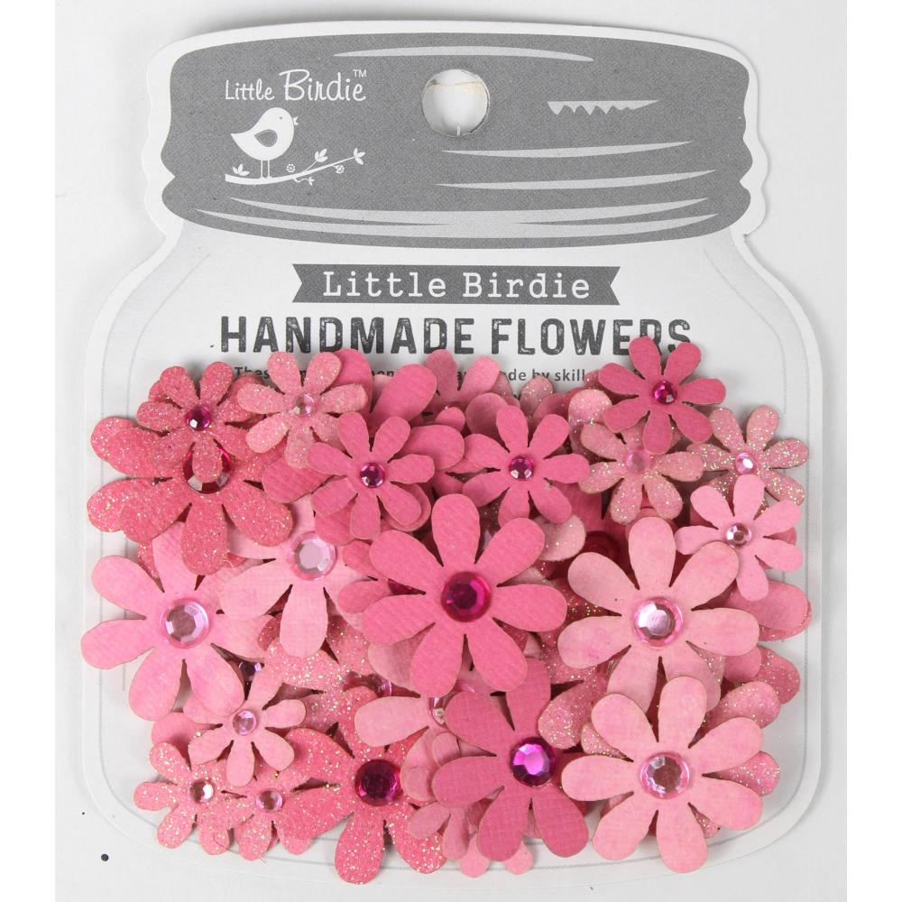 Little Birdie - Sparkle Florettes Paper Flowers - Rosy Note-ScrapbookPal