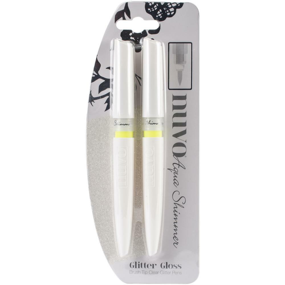 Nuvo - Aqua Shimmer Glitter Gloss Pens, 2 pk-ScrapbookPal