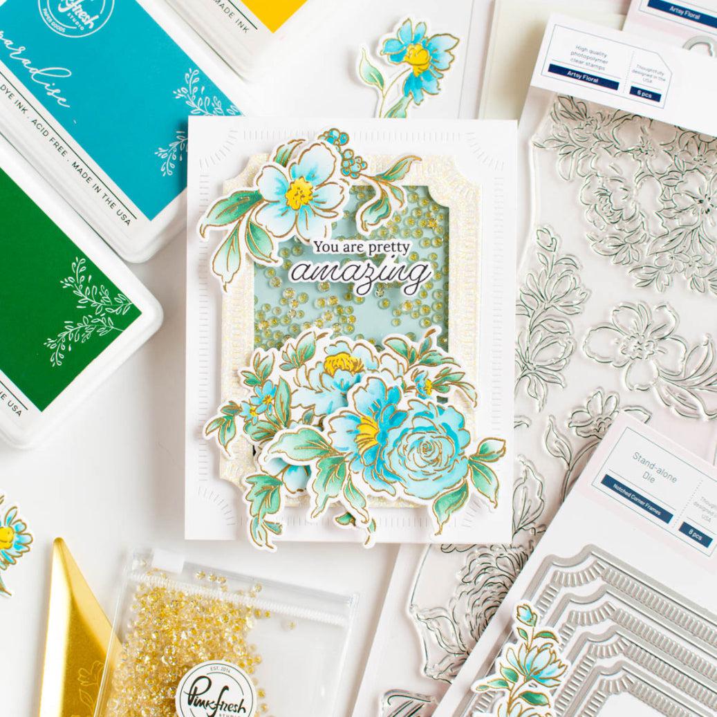 Pinkfresh Studio - Clear Stamps - Artsy Floral-ScrapbookPal