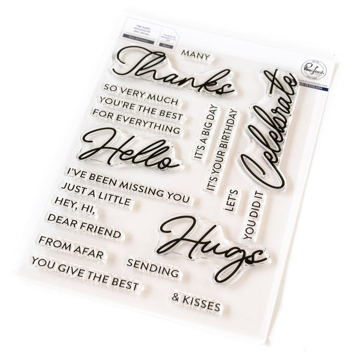 Pinkfresh Studio - Clear Stamps - Basic Sentiments-ScrapbookPal