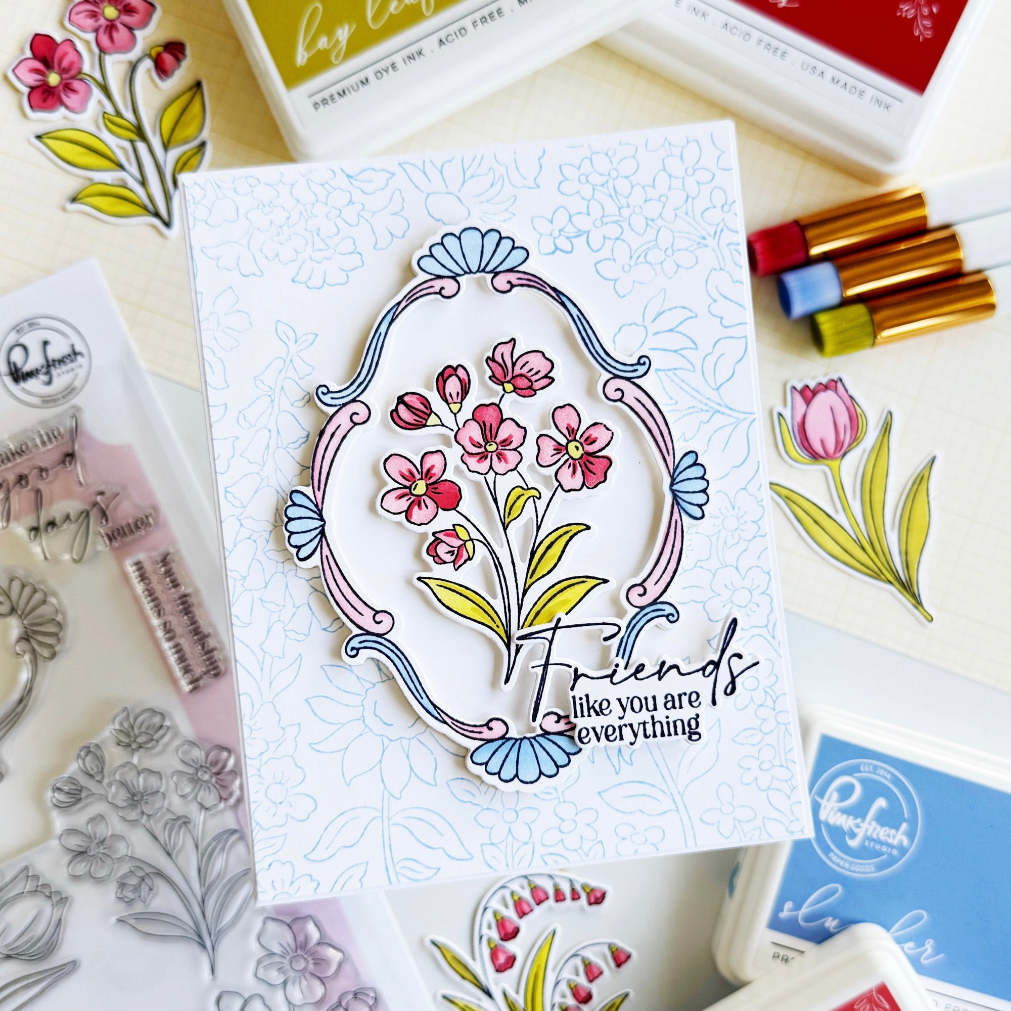Pinkfresh Studio - Clear Stamps - Blossom Medallion-ScrapbookPal