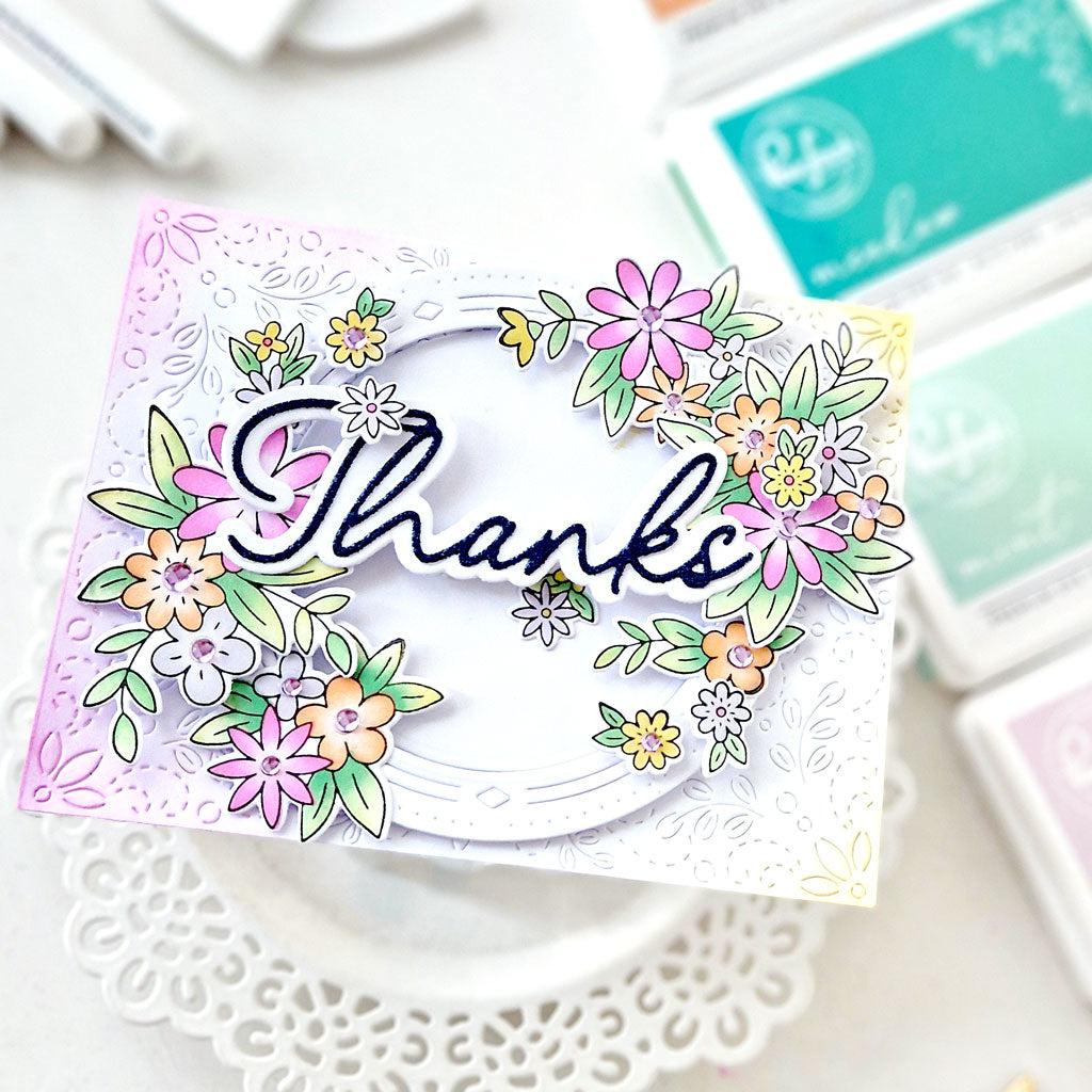Pinkfresh Studio - Clear Stamps - Cheerful Blossoms-ScrapbookPal
