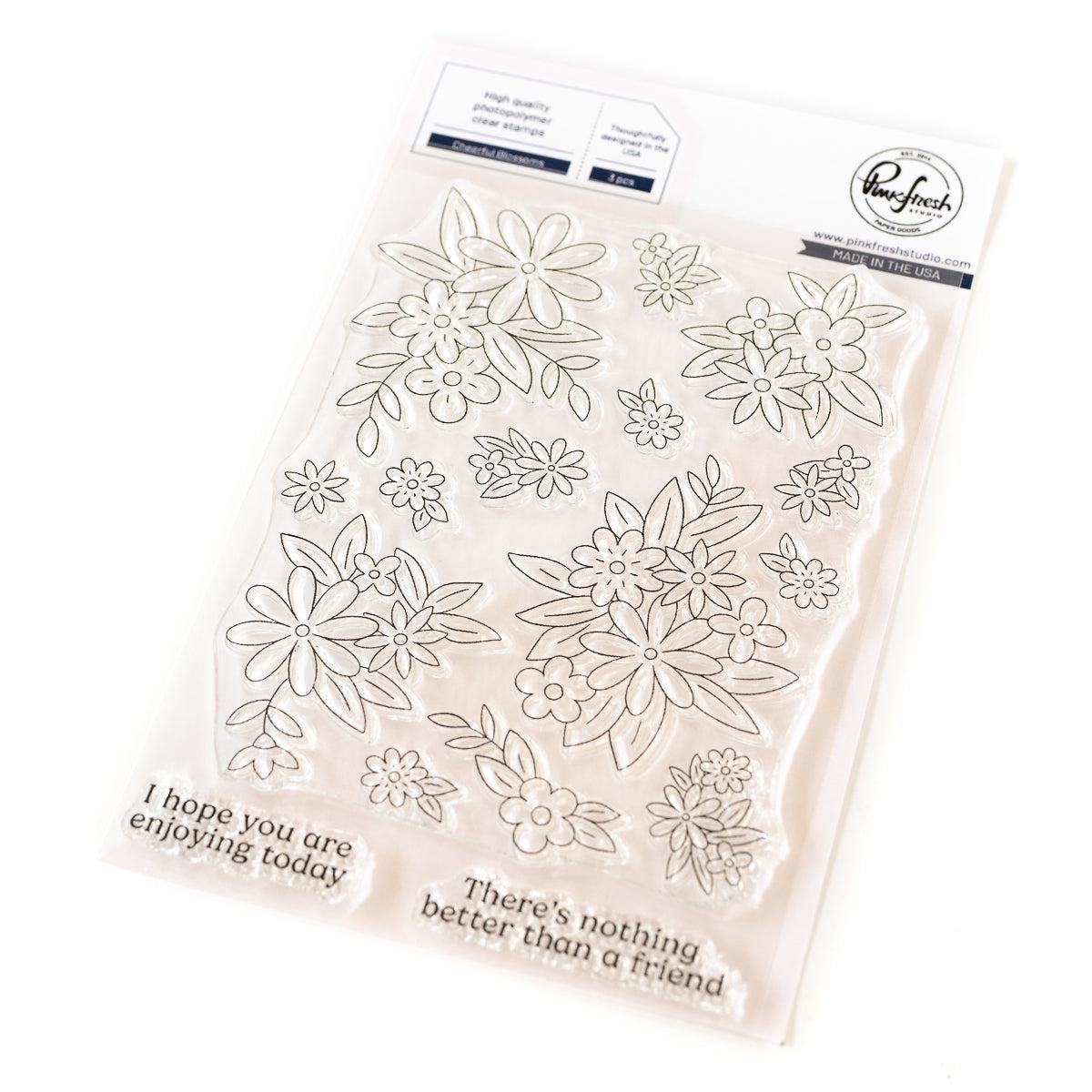 Pinkfresh Studio - Clear Stamps - Cheerful Blossoms-ScrapbookPal