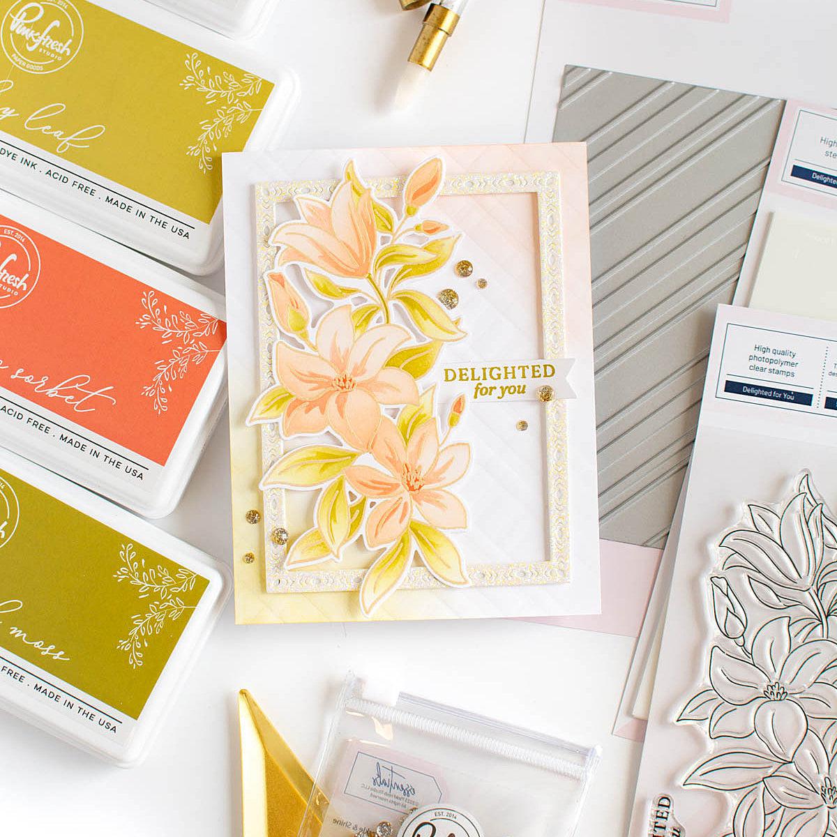 Pinkfresh Studio - Clear Stamps - Delighted For You-ScrapbookPal