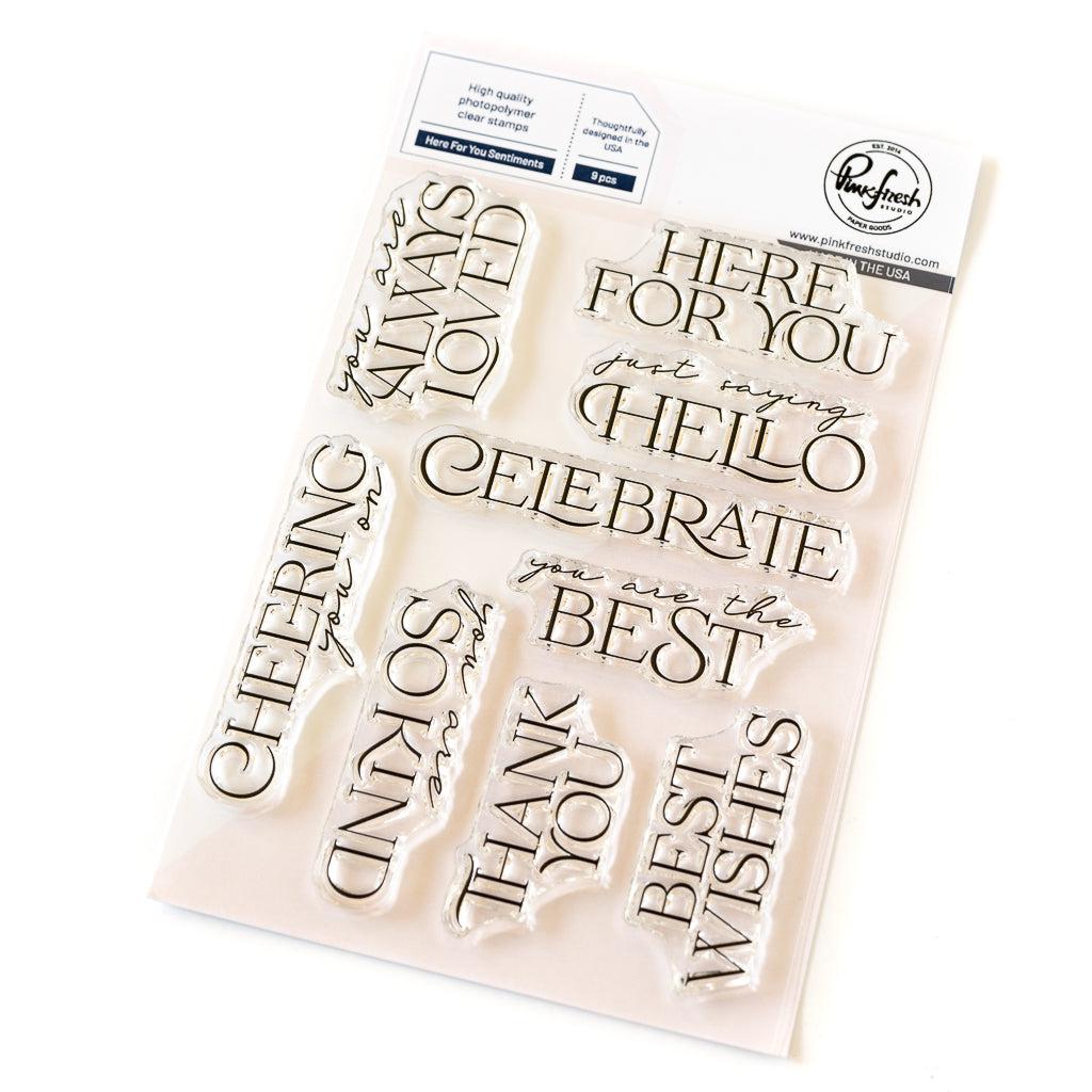 Pinkfresh Studio - Clear Stamps - Here For You Sentiments-ScrapbookPal