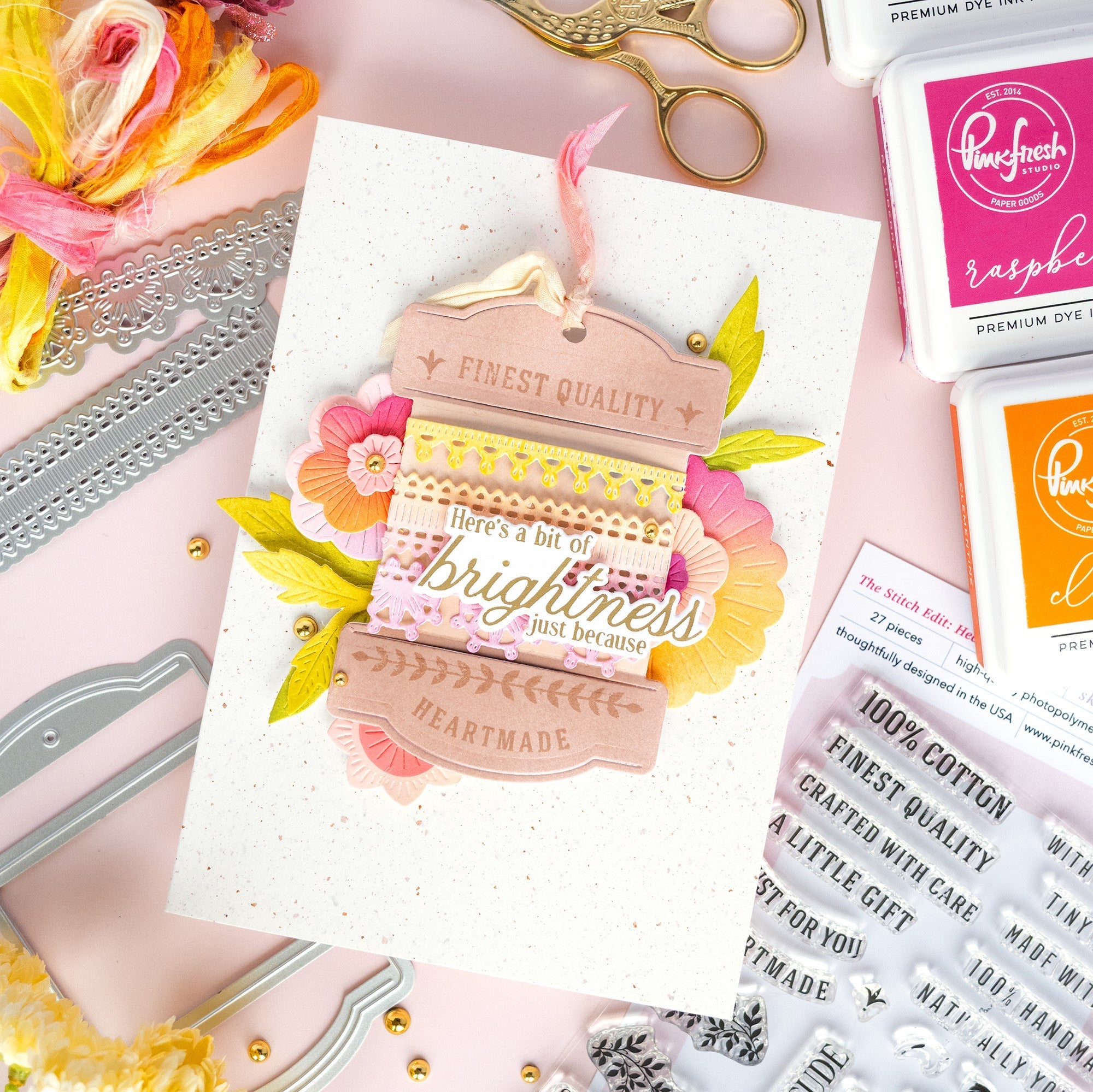 Pinkfresh Studio - Clear Stamps - The Stitch Edit: Heartmade Details-ScrapbookPal