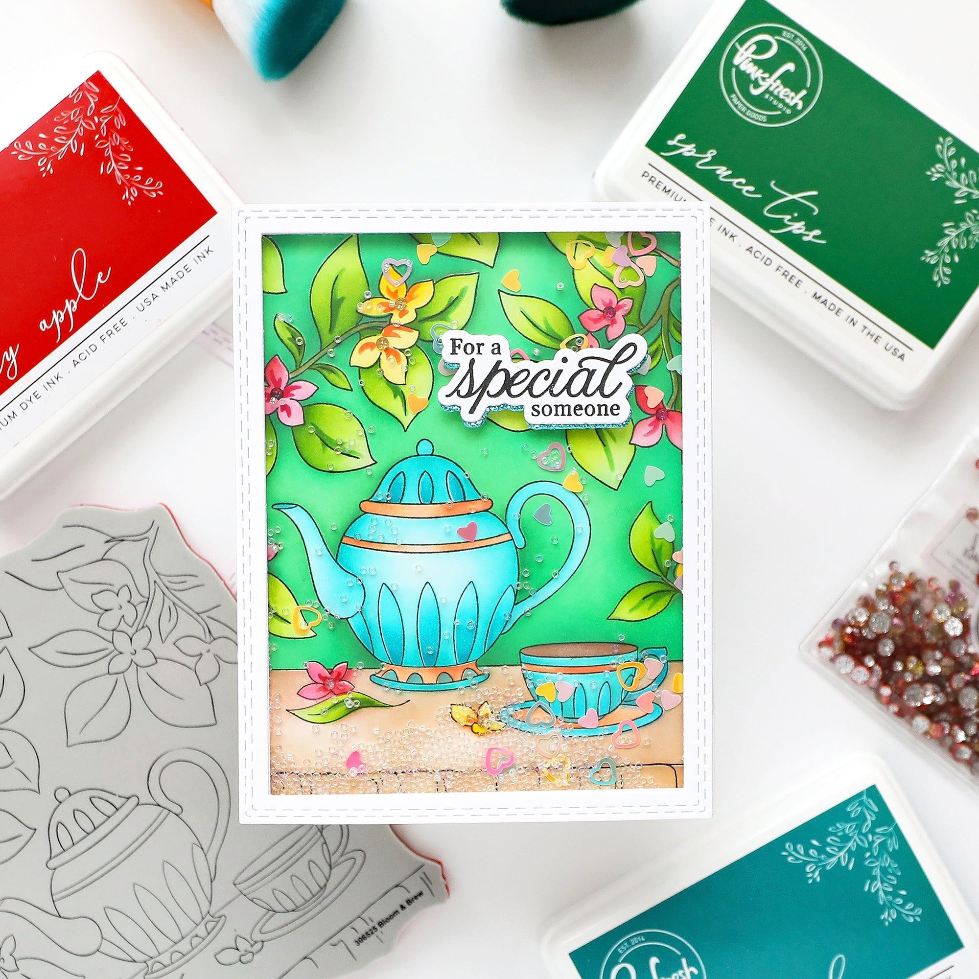 Pinkfresh Studio - Cling Stamps - Bloom &amp; Brew-ScrapbookPal
