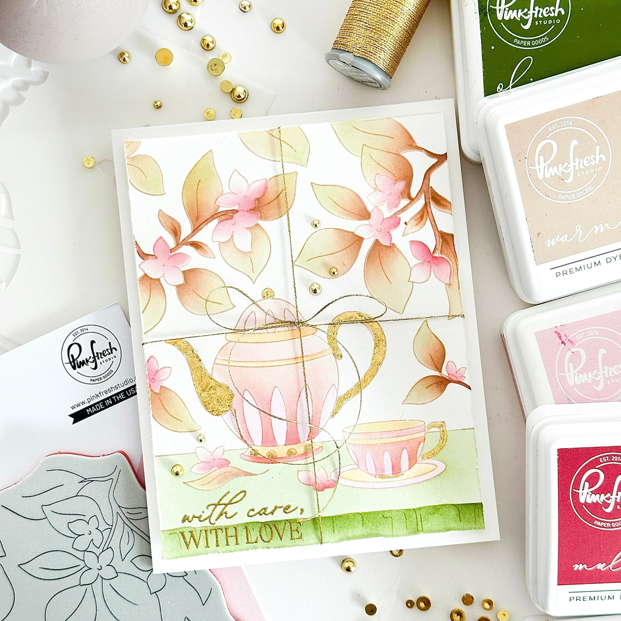 Pinkfresh Studio - Cling Stamps - Bloom &amp; Brew-ScrapbookPal