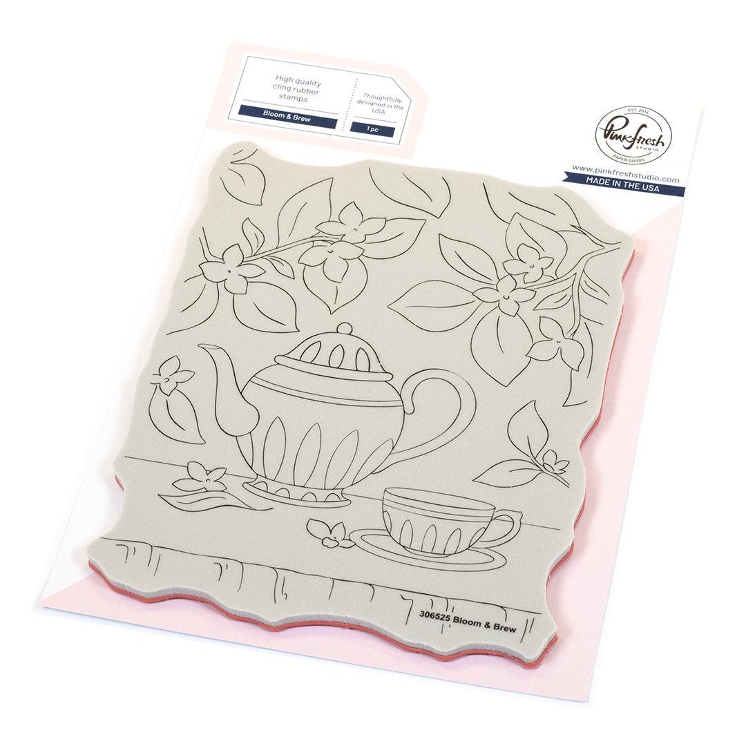 Pinkfresh Studio - Cling Stamps - Bloom &amp; Brew-ScrapbookPal