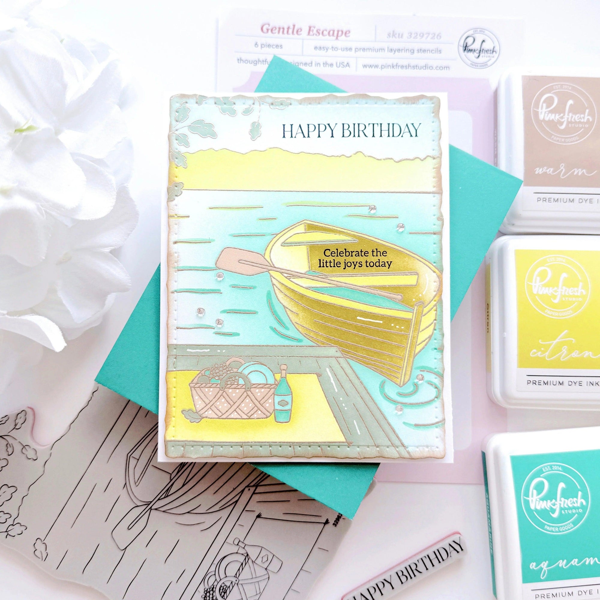 Pinkfresh Studio - Stencils - Gentle Escape-ScrapbookPal