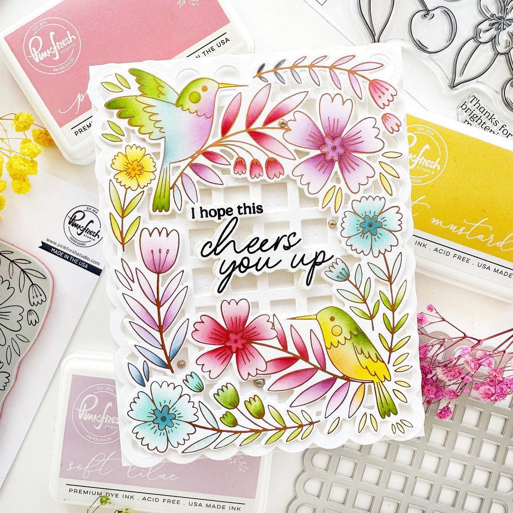 Pinkfresh Studio - Stencils - Happy Hummingbirds-ScrapbookPal