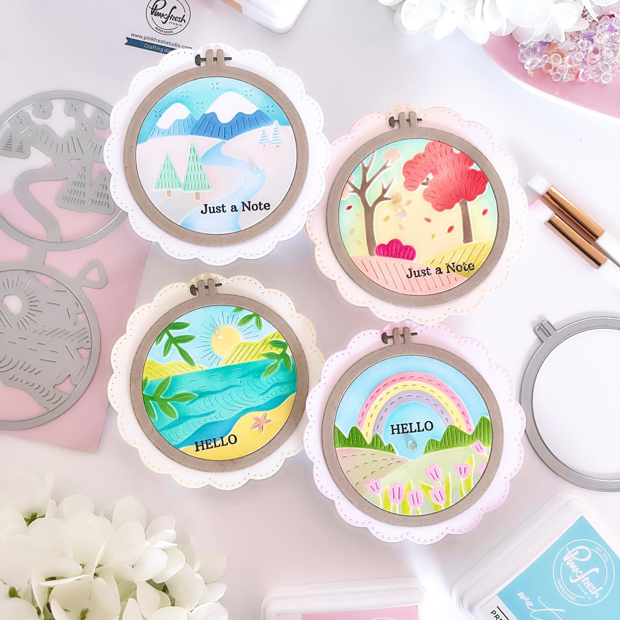 Pinkfresh Studio - Dies - Decorative Circles-ScrapbookPal