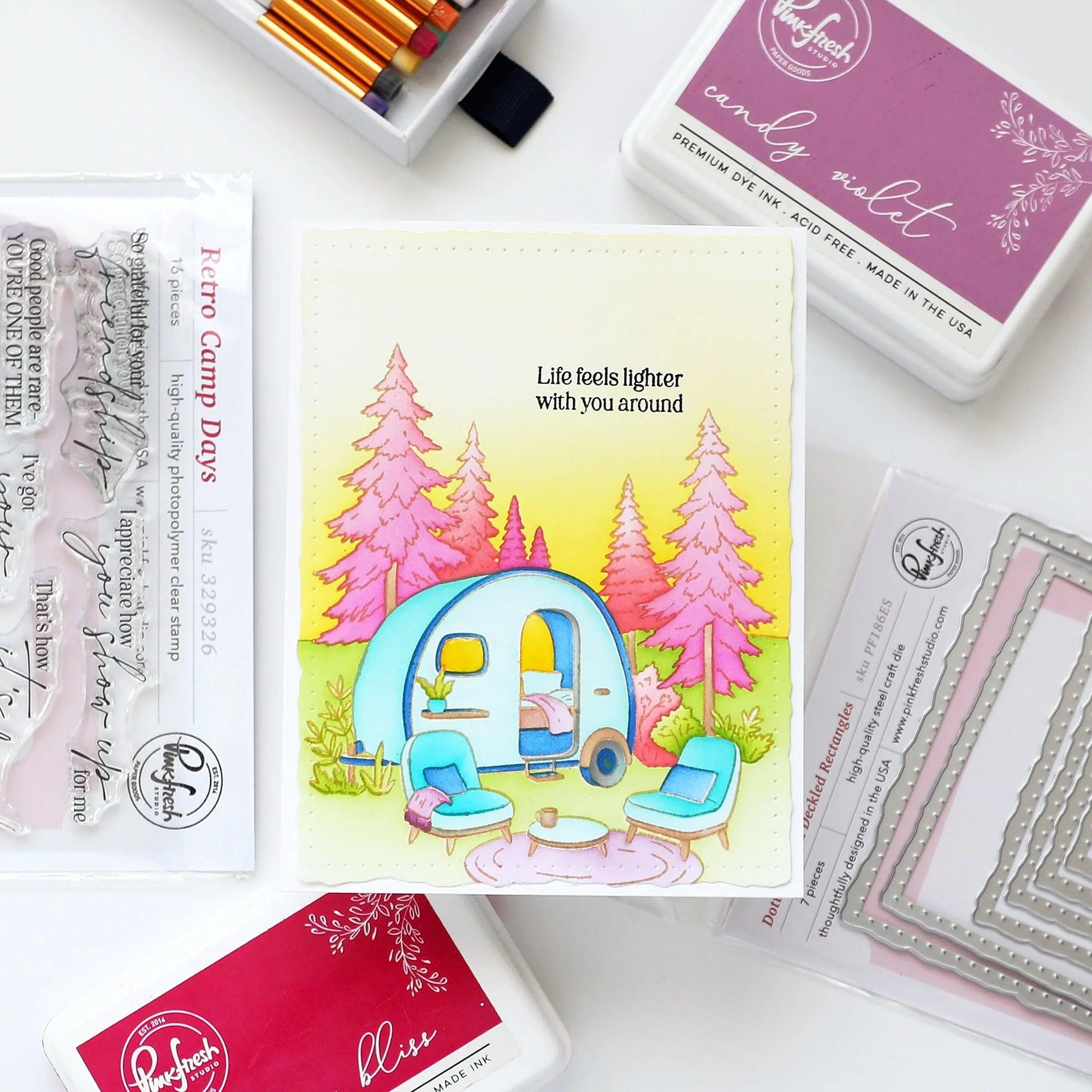 Pinkfresh Studio - Dies - Dotted Nested Deckled Rectangles-ScrapbookPal