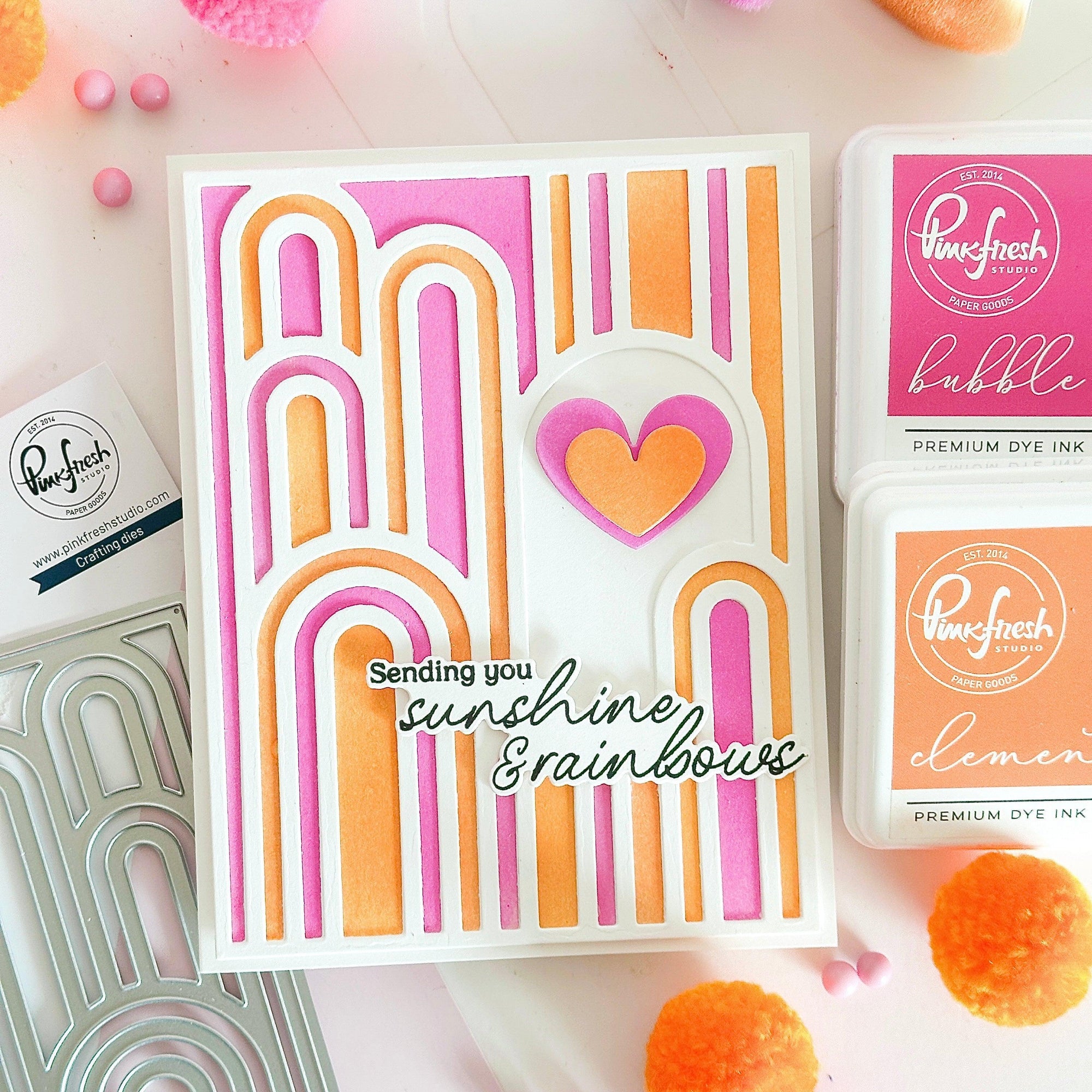 Pinkfresh Studio - Dies - Elevated Rainbows Cover Plate-ScrapbookPal