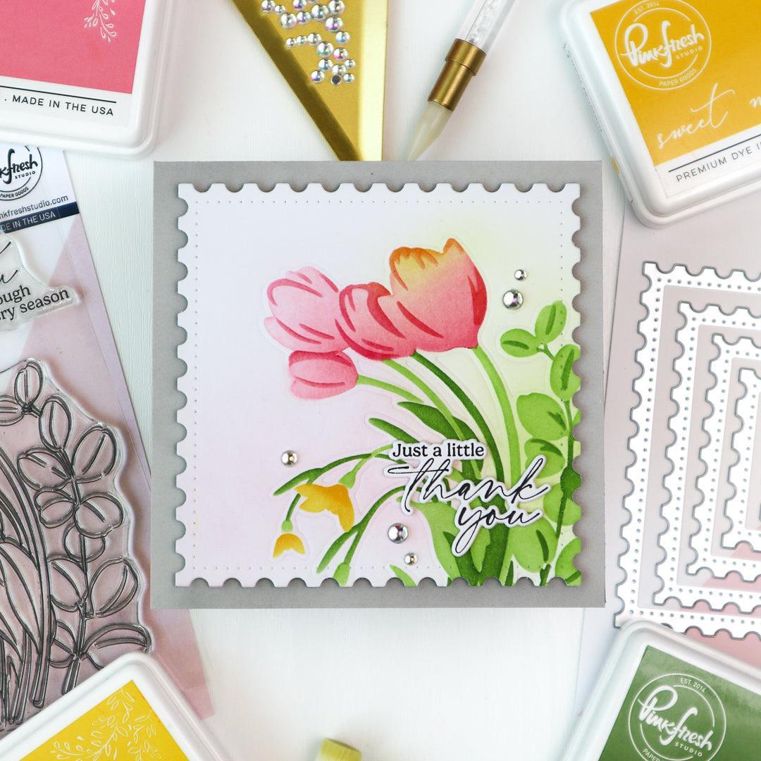 Pinkfresh Studio - Dies - Essentials: Dotted Postage Square-ScrapbookPal