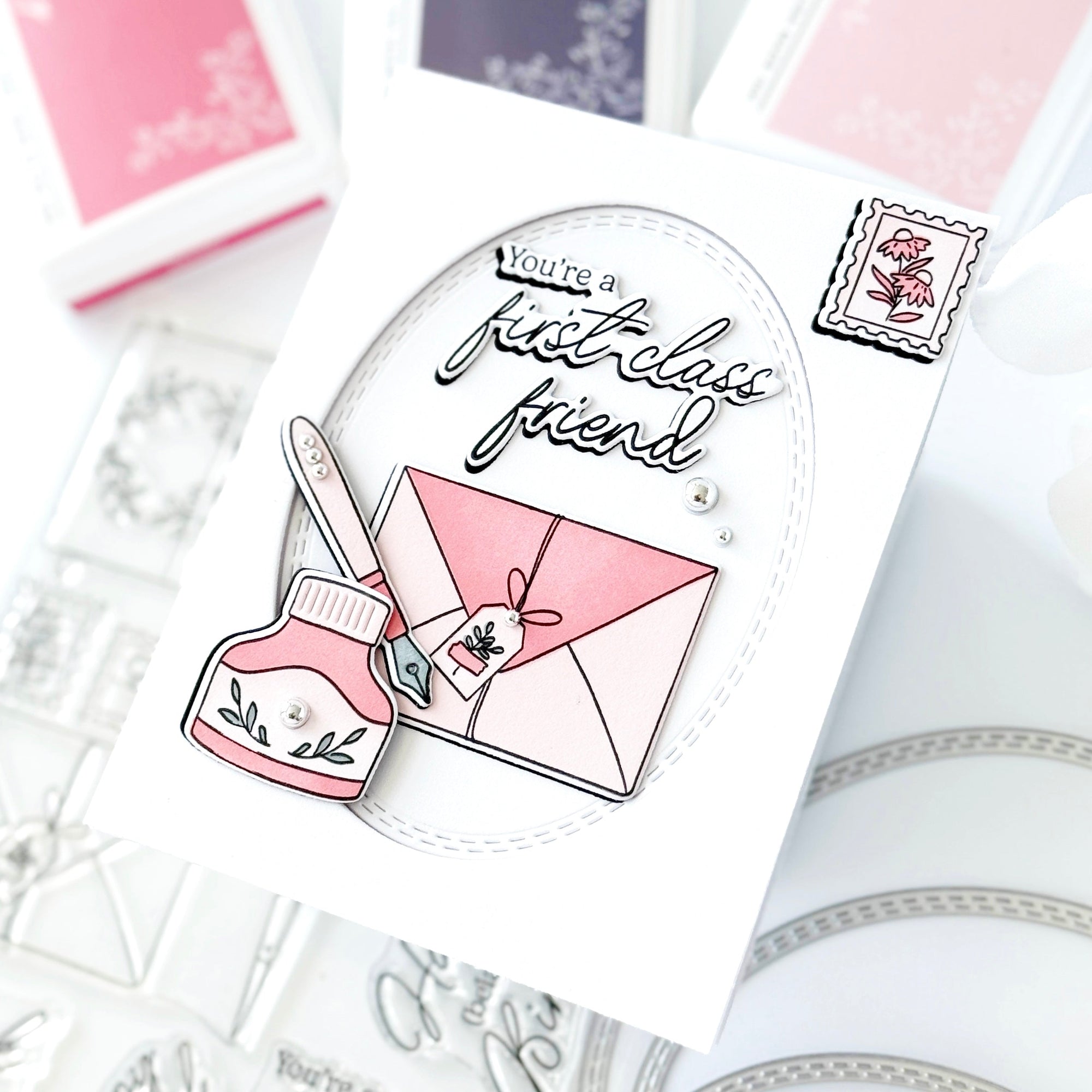 Pinkfresh Studio - Dies - Essentials: Nested Ovals Double Stitch-ScrapbookPal