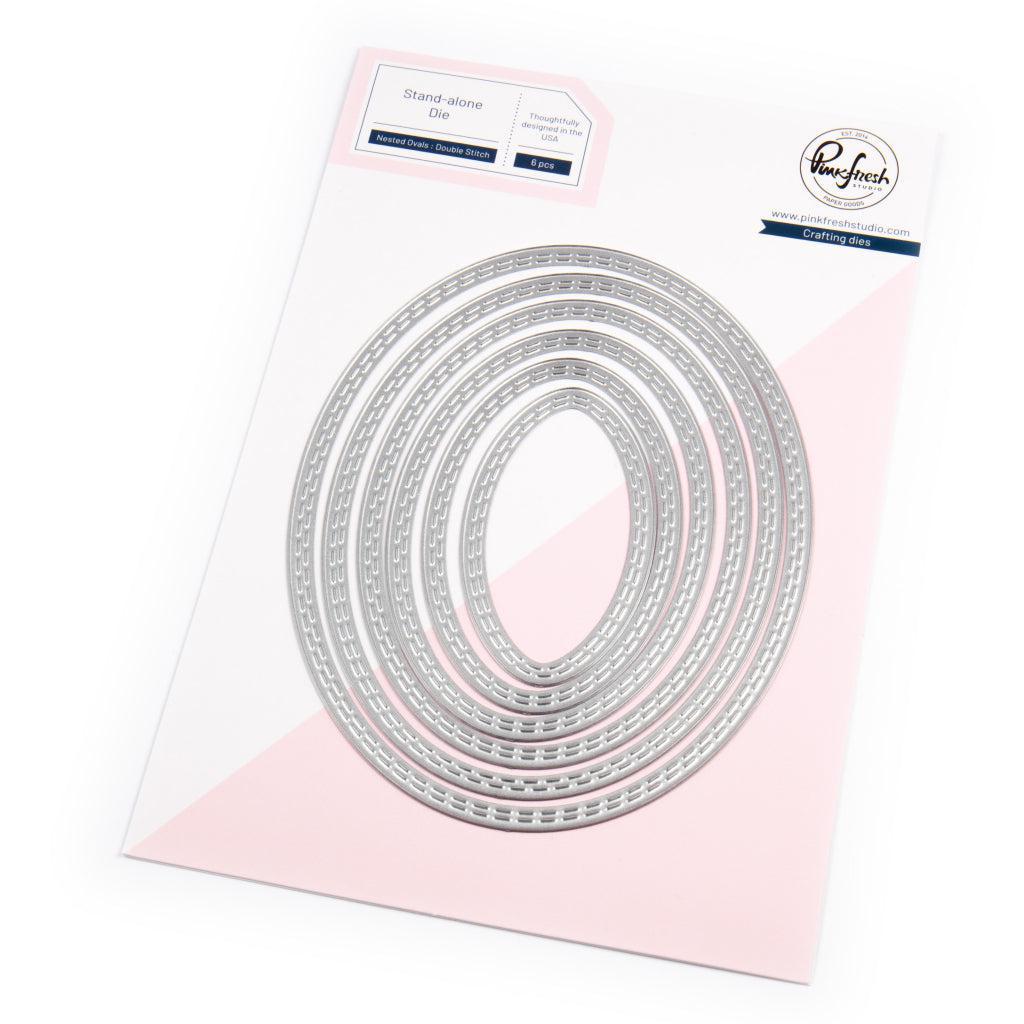 Pinkfresh Studio - Dies - Essentials: Nested Ovals Double Stitch-ScrapbookPal