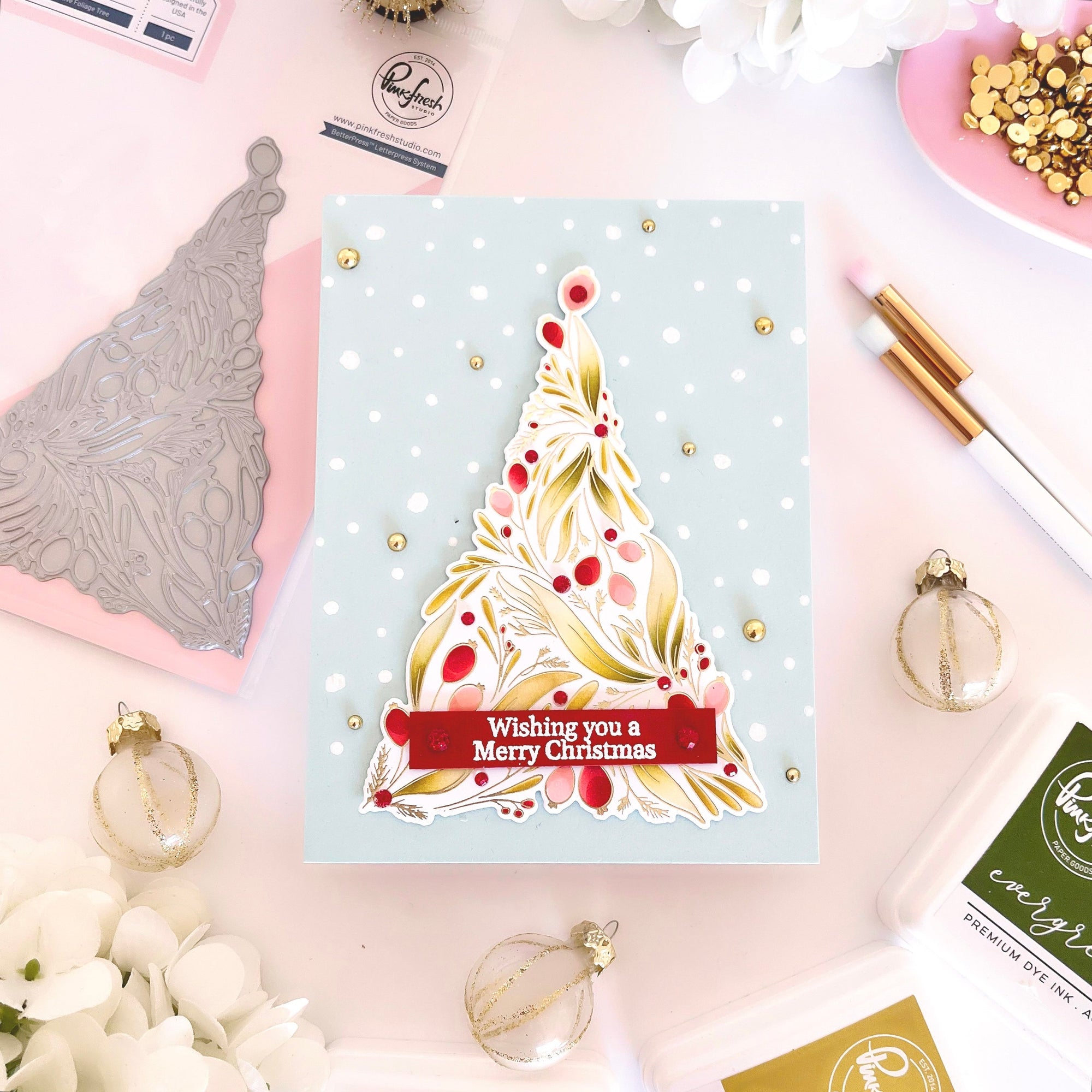 Pinkfresh Studio - Dies - Festive Foliage Tree-ScrapbookPal