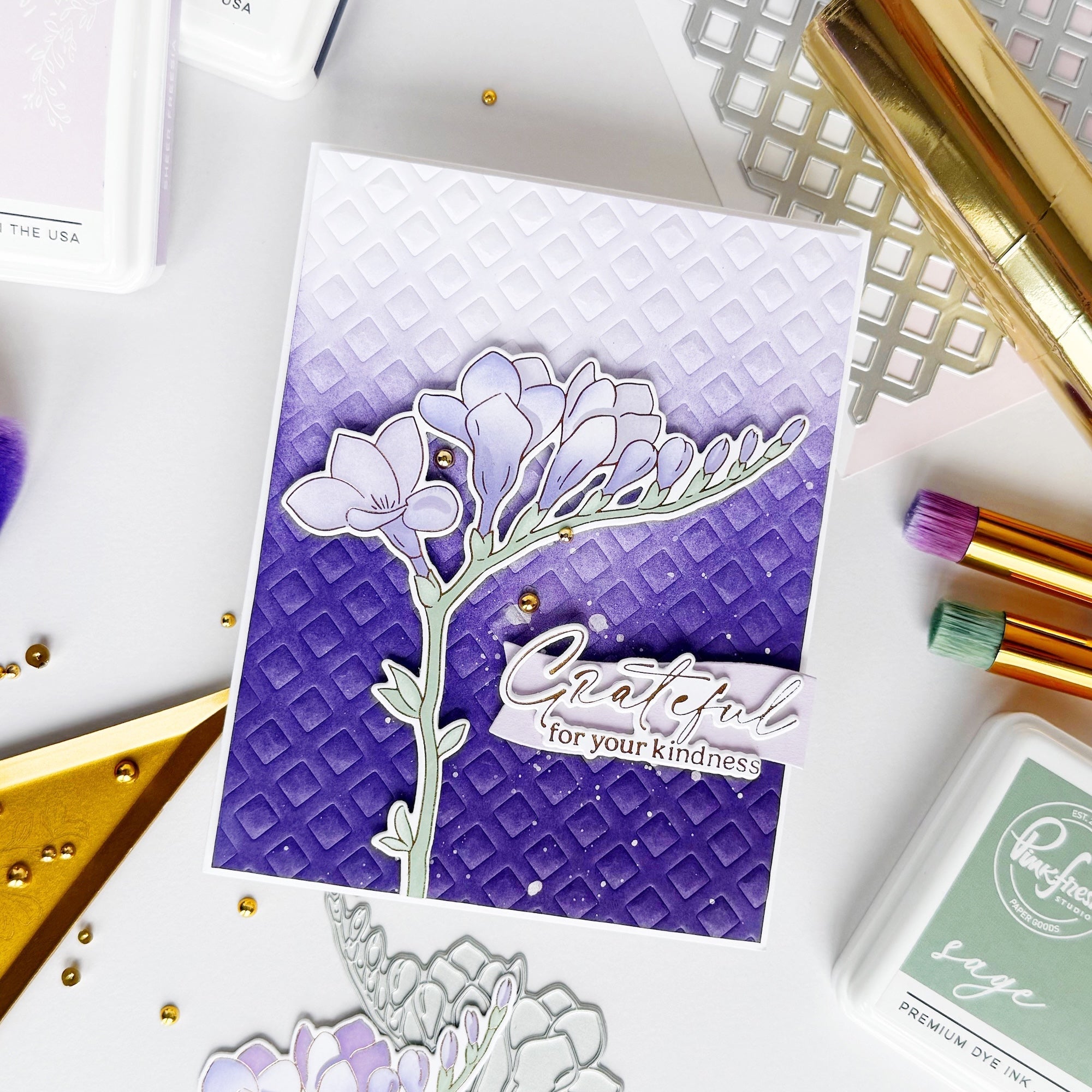 Pinkfresh Studio - Press Plates - Freesia Flourish-ScrapbookPal