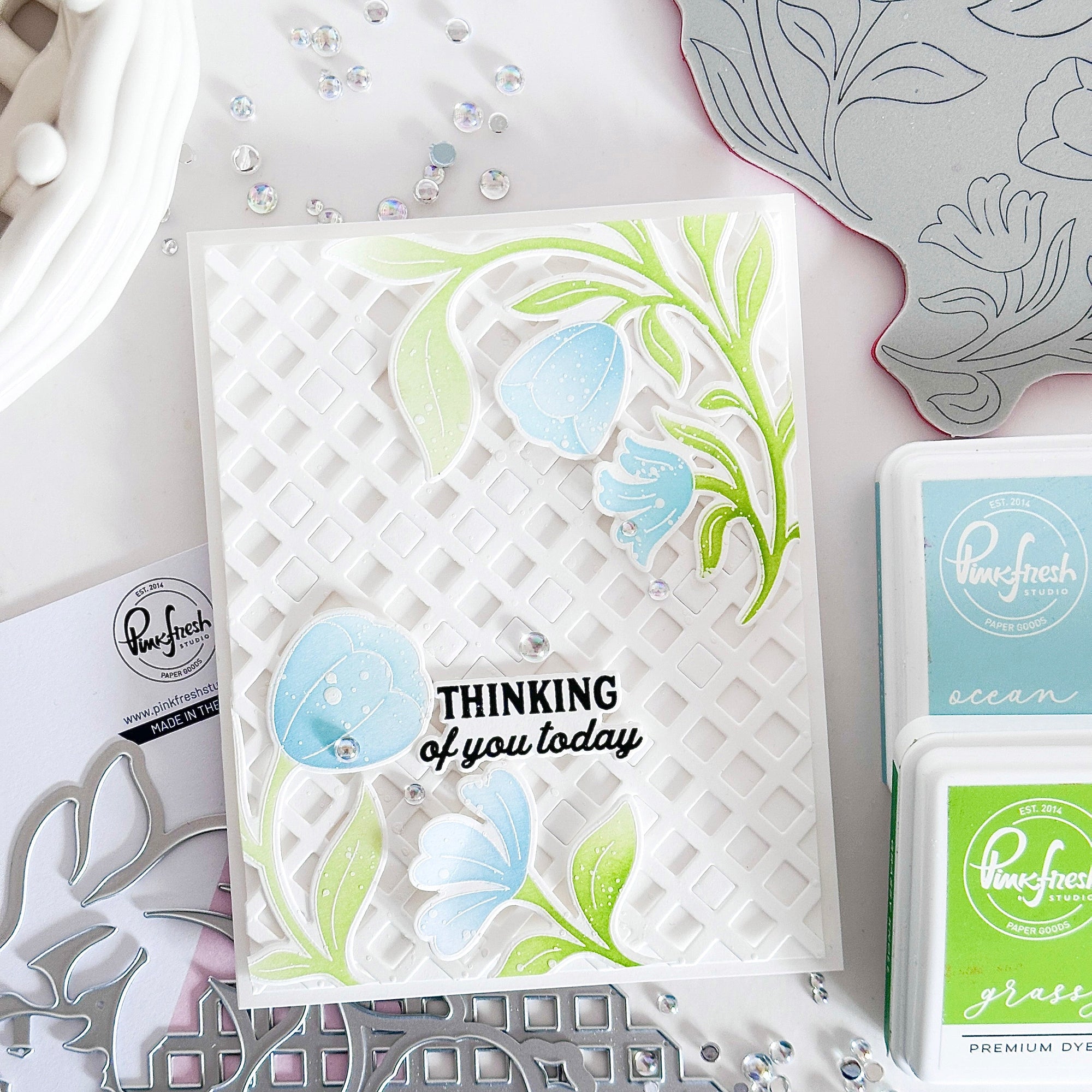 Pinkfresh Studio - Stencils - Moonlit Blooms-ScrapbookPal