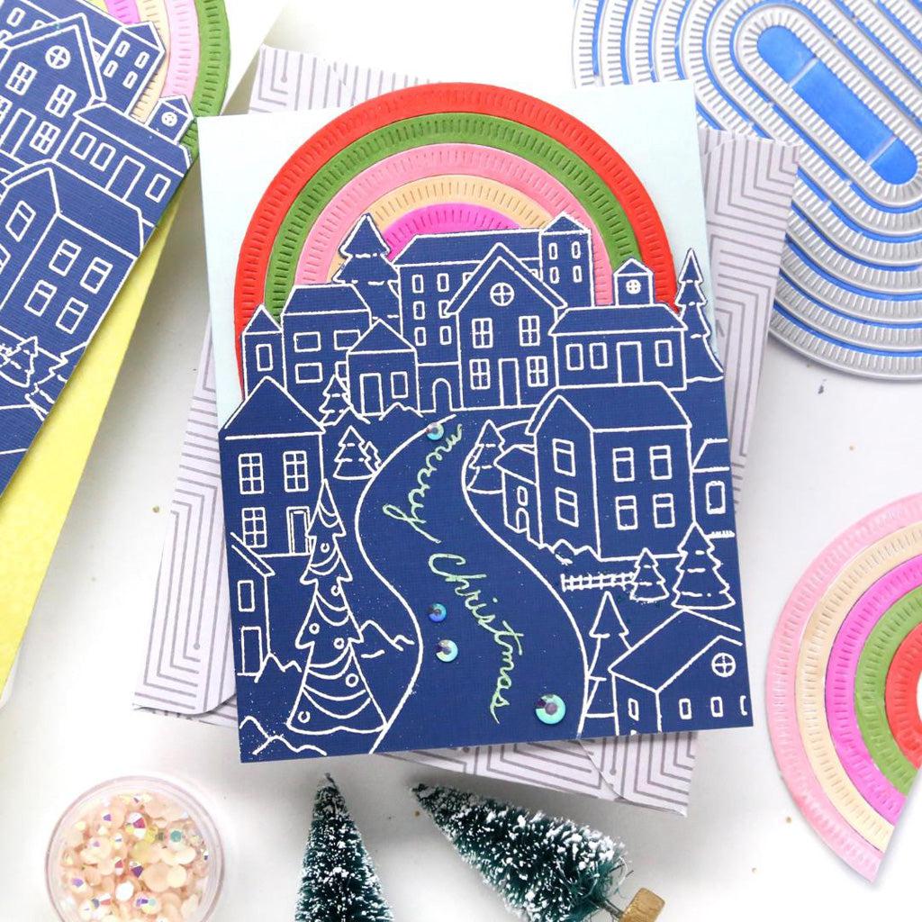 Pinkfresh Studio - Dies - Nested Elongated Ovals Blanket Stitched-ScrapbookPal
