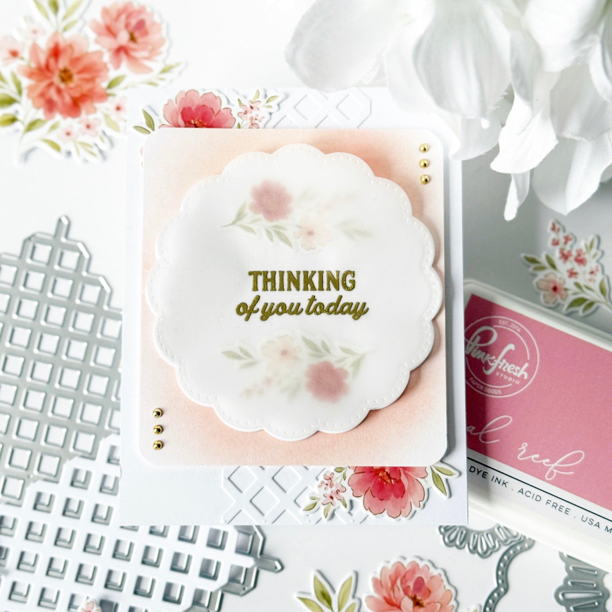 Pinkfresh Studio - Stencils - Peony Glow-ScrapbookPal