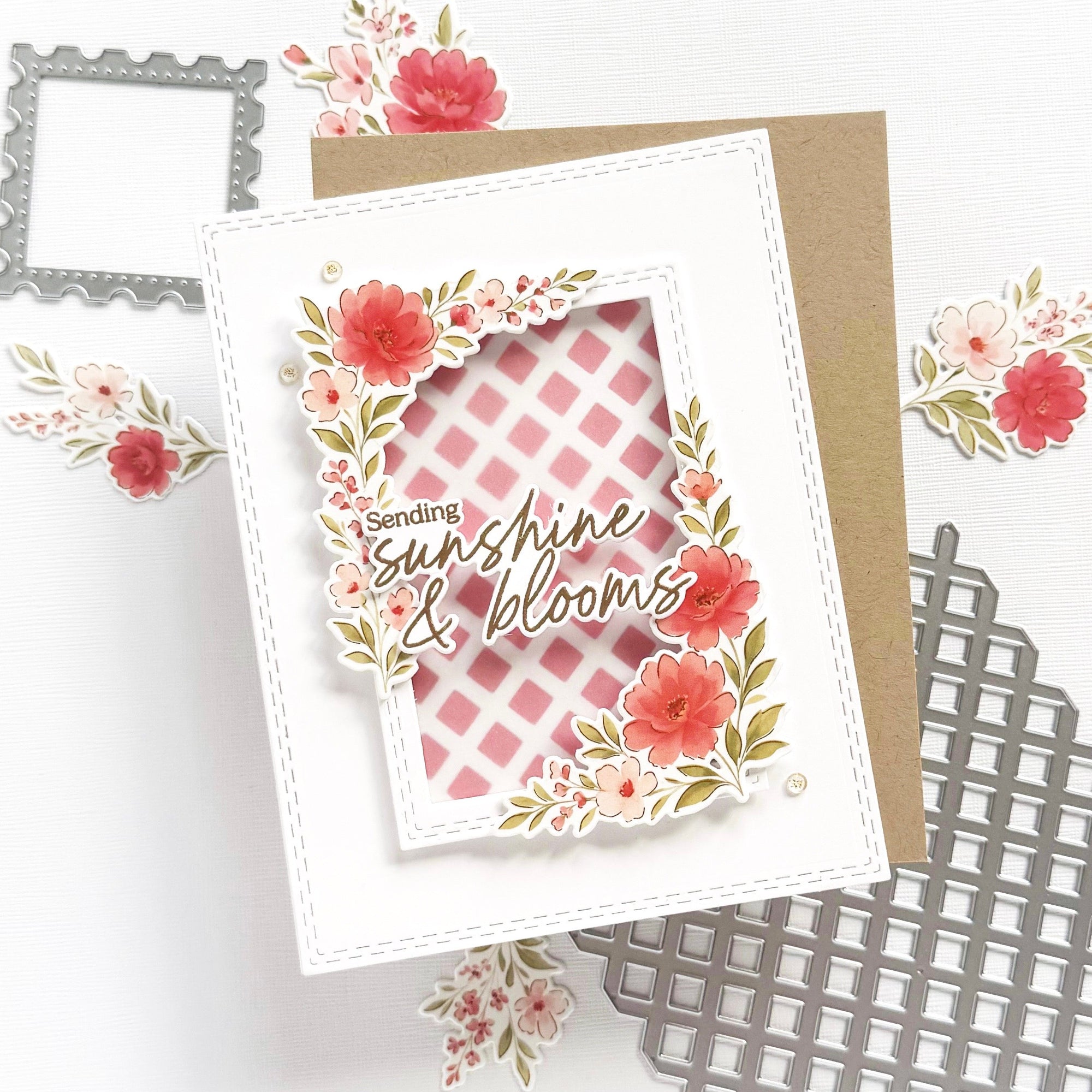 Pinkfresh Studio - Stencils - Peony Glow-ScrapbookPal