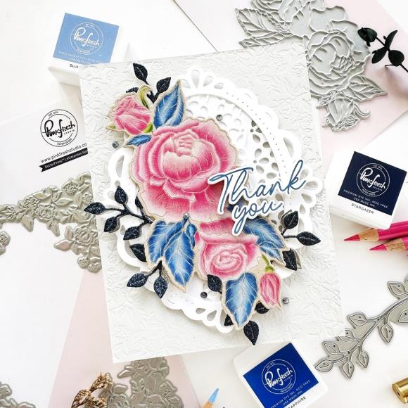 Pinkfresh Studio - Press Plates - Beautiful Roses-ScrapbookPal