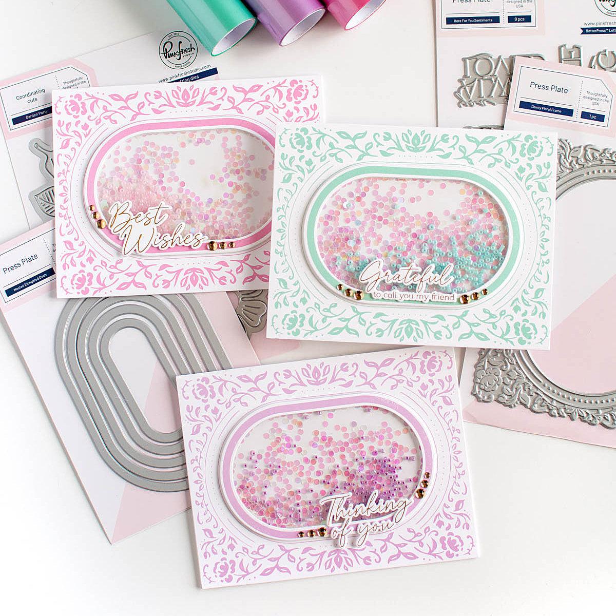 Pinkfresh Studio - Press Plates - Dainty Floral Frame-ScrapbookPal