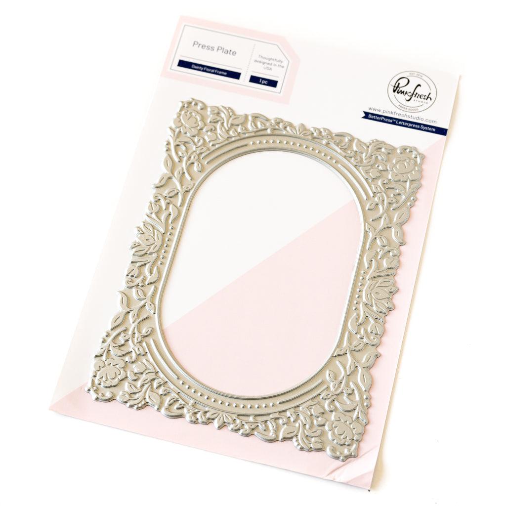 Pinkfresh Studio - Press Plates - Dainty Floral Frame-ScrapbookPal