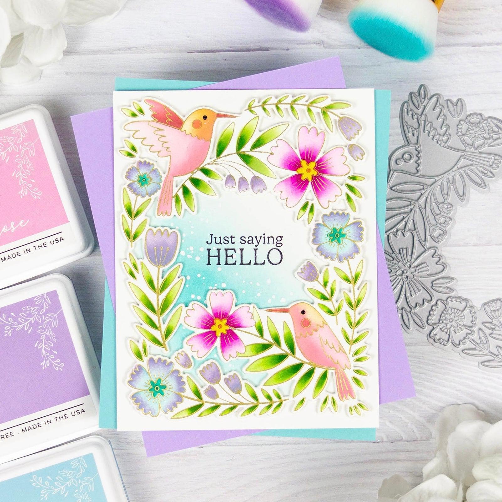 Pinkfresh Studio - Stencils - Happy Hummingbirds-ScrapbookPal