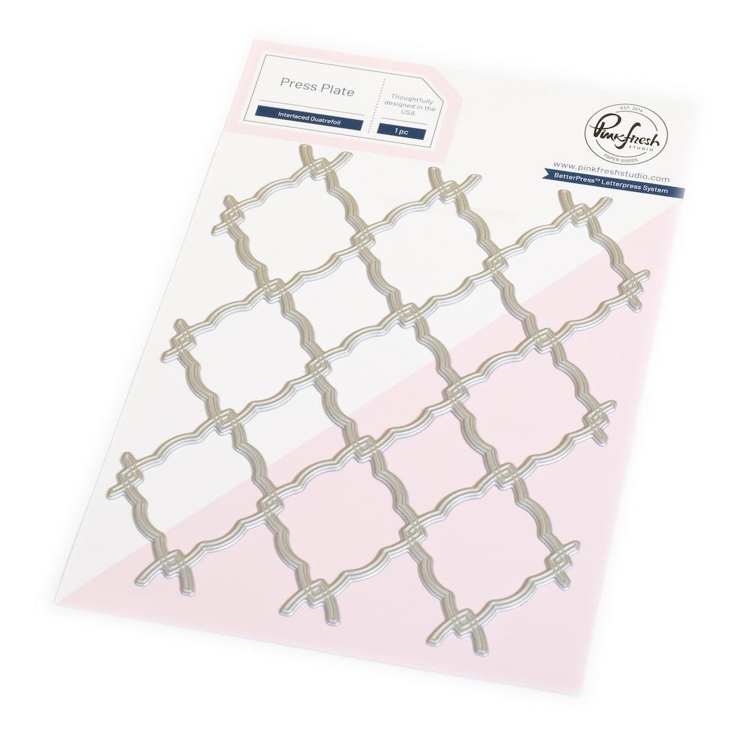 Pinkfresh Studio - Press Plates - Interlaced Quatrefoil-ScrapbookPal