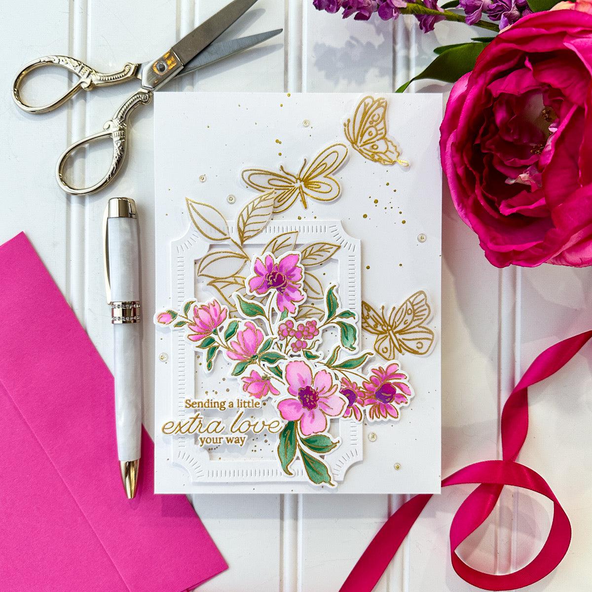 Pinkfresh Studio - Stencils - Artsy Floral-ScrapbookPal