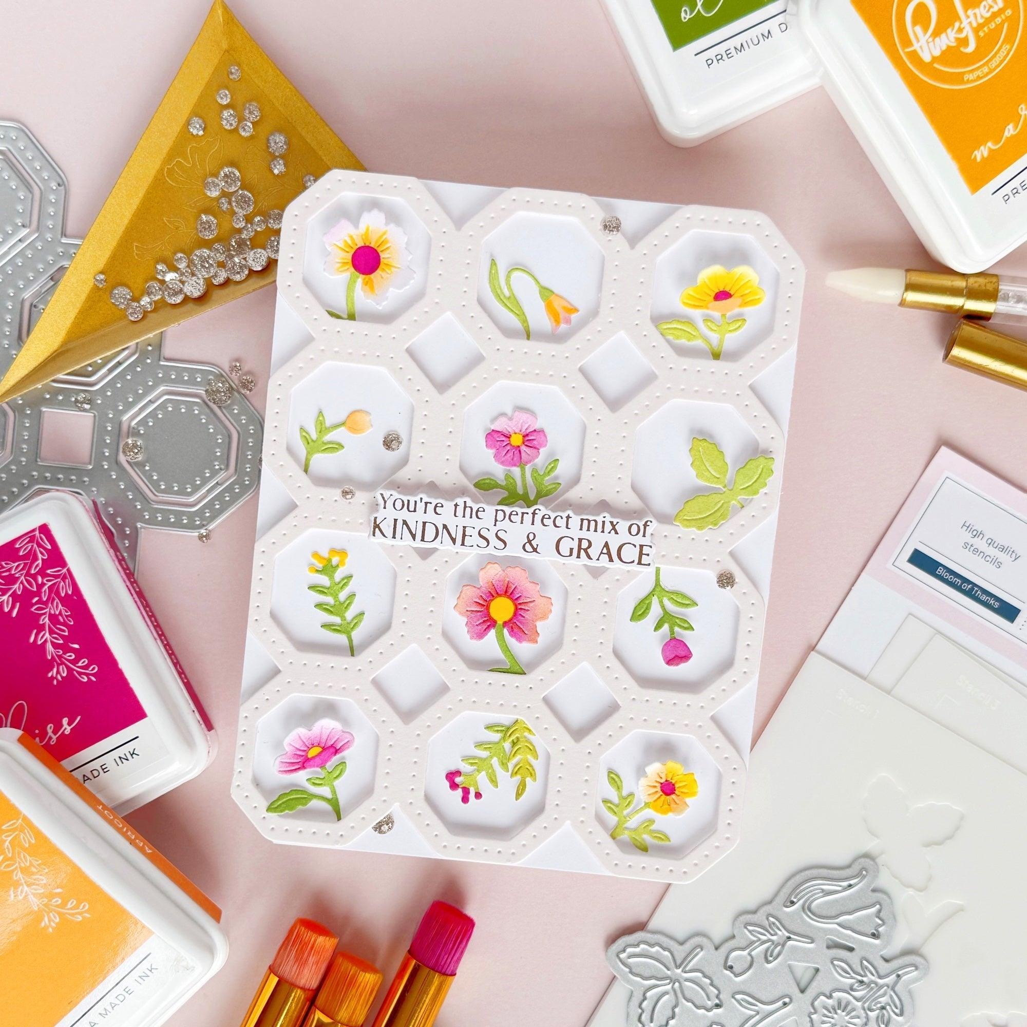 Pinkfresh Studio - Stencils - Bloom of Thanks-ScrapbookPal