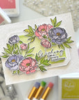 Pinkfresh Studio - Stencils - Blushing Blooms-ScrapbookPal