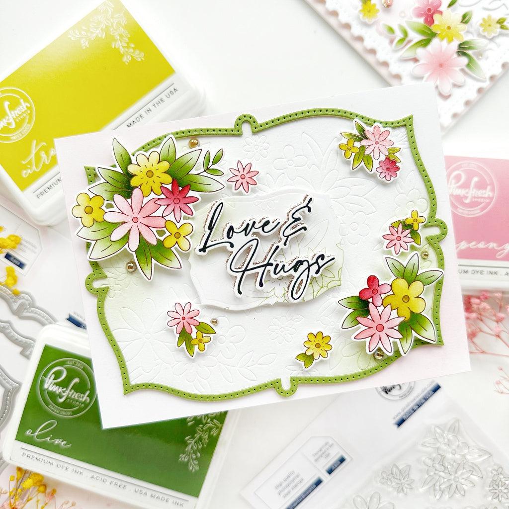 Pinkfresh Studio - Stencils - Cheerful Blossoms-ScrapbookPal