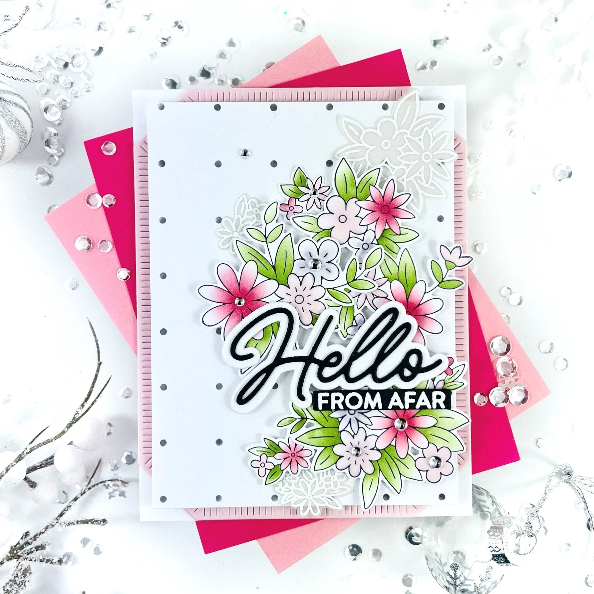 Pinkfresh Studio - Stencils - Cheerful Blossoms-ScrapbookPal