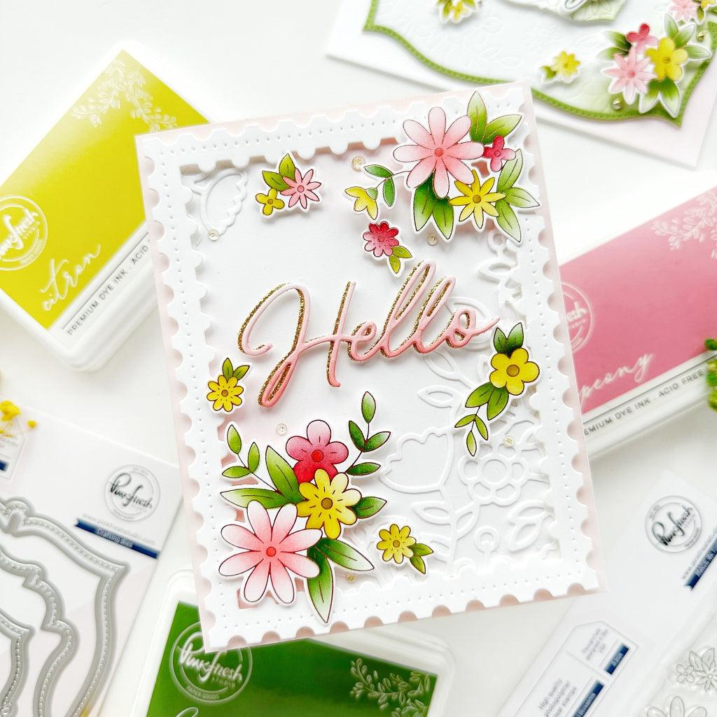 Pinkfresh Studio - Stencils - Cheerful Blossoms-ScrapbookPal