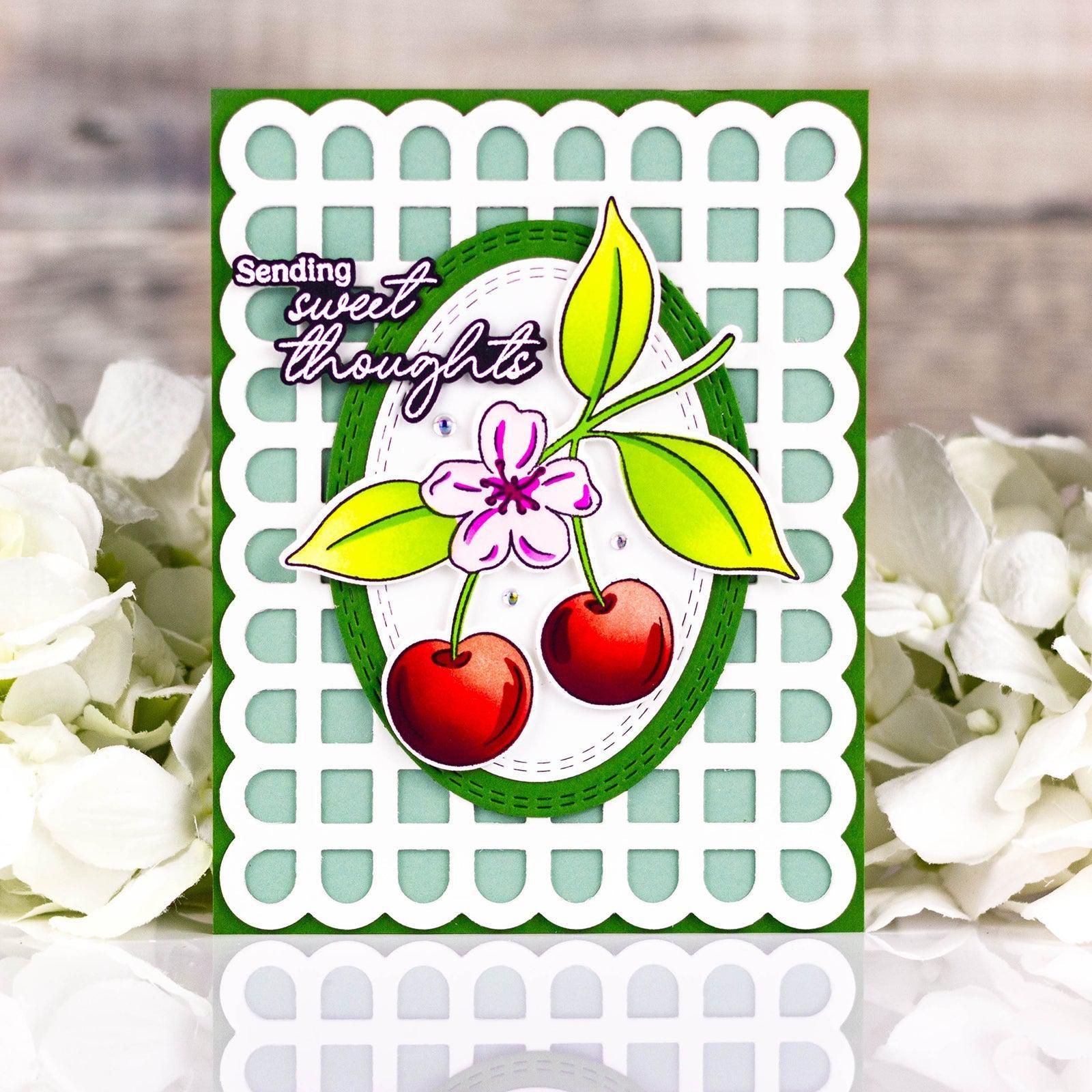 Pinkfresh Studio - Stencils - Cherry Bliss-ScrapbookPal