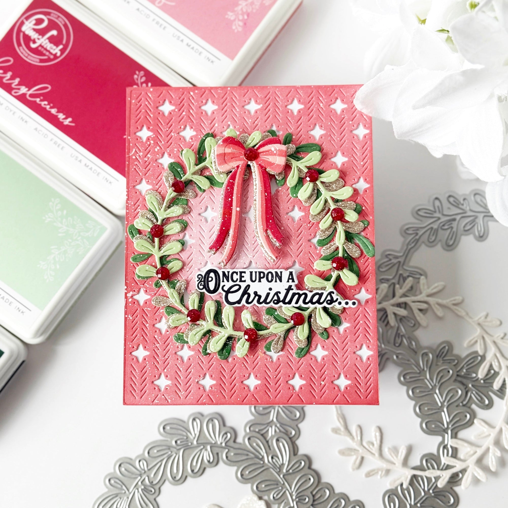 Pinkfresh Studio - Stencils &amp; Dies - Tied with Cheer-ScrapbookPal