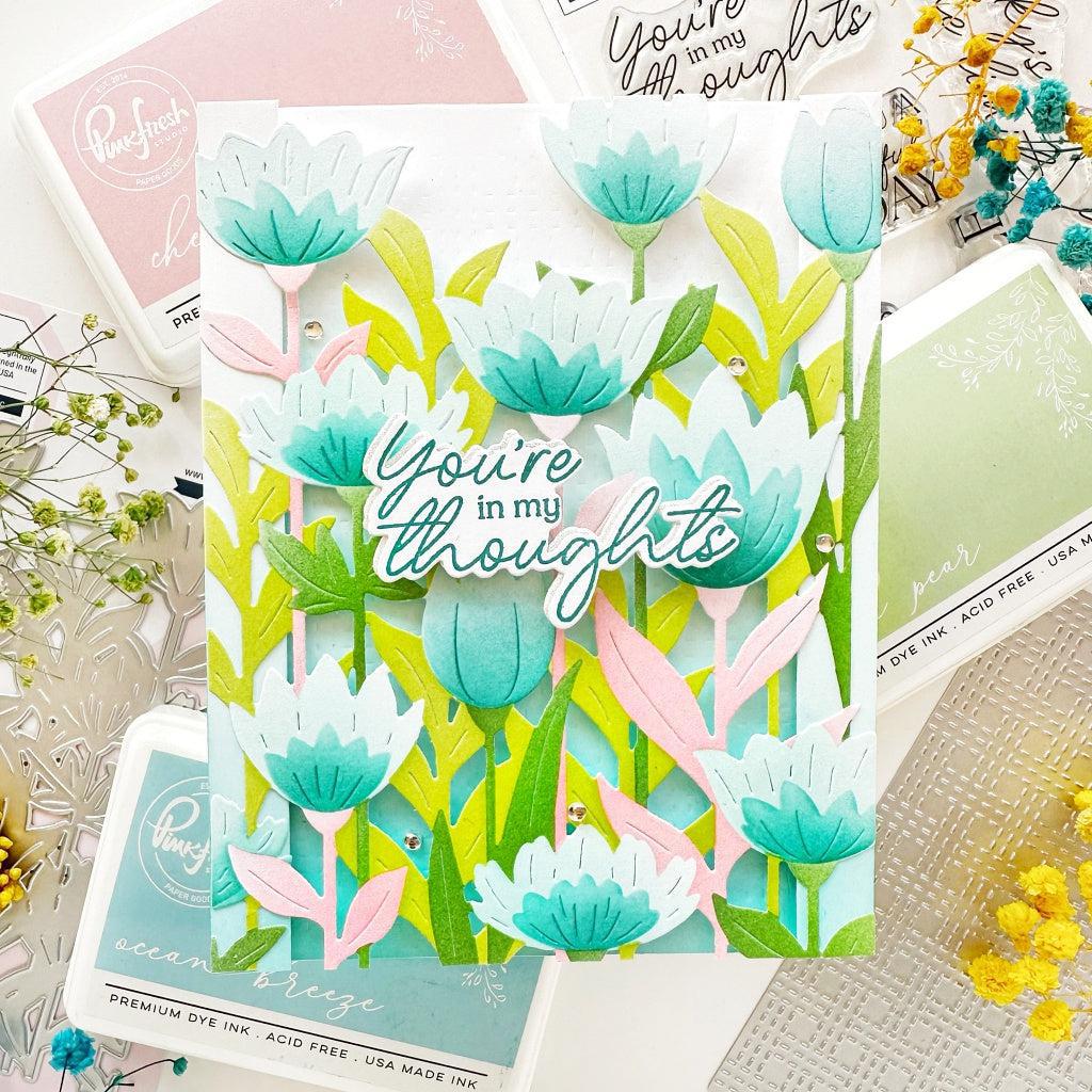 Pinkfresh Studio - Stencils - Floral Field-ScrapbookPal
