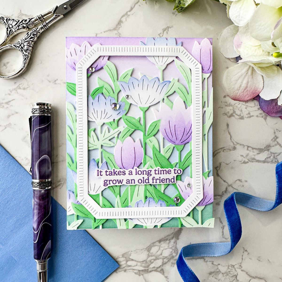 Pinkfresh Studio - Stencils - Floral Field-ScrapbookPal