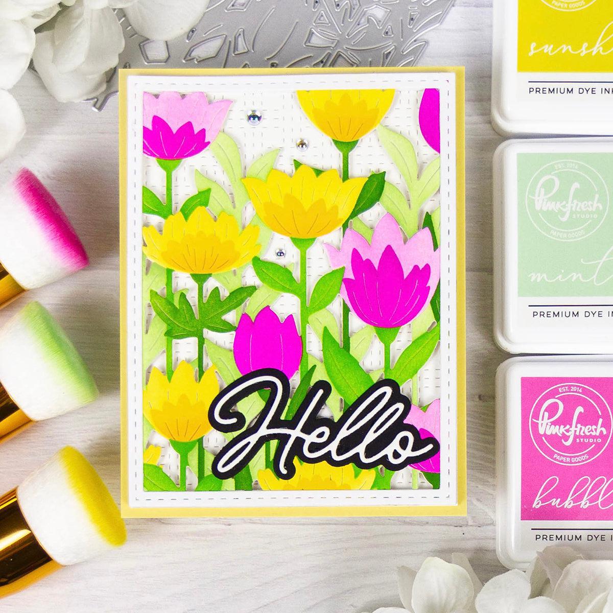Pinkfresh Studio - Stencils - Floral Field-ScrapbookPal
