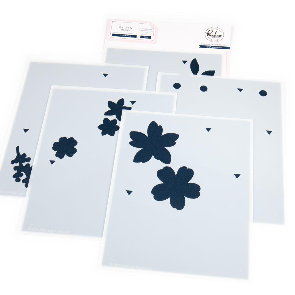 Pinkfresh Studio - Stencils - Fresh Florals-ScrapbookPal